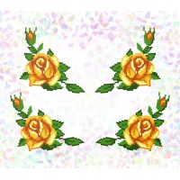 Водорастворимый флизелин для вышивки бисером или нитками «Желтые розы»